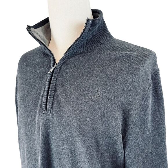 THE NORTH FACE Black Wool Blend 1/4 Zip Sweater Sz Large Long Sleeve Pullover - Picture 4 of 12